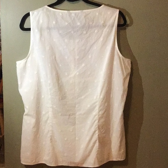 Ladies Light and Airy Cotton Tank top with White on White Design 16 - Picture 3 of 4